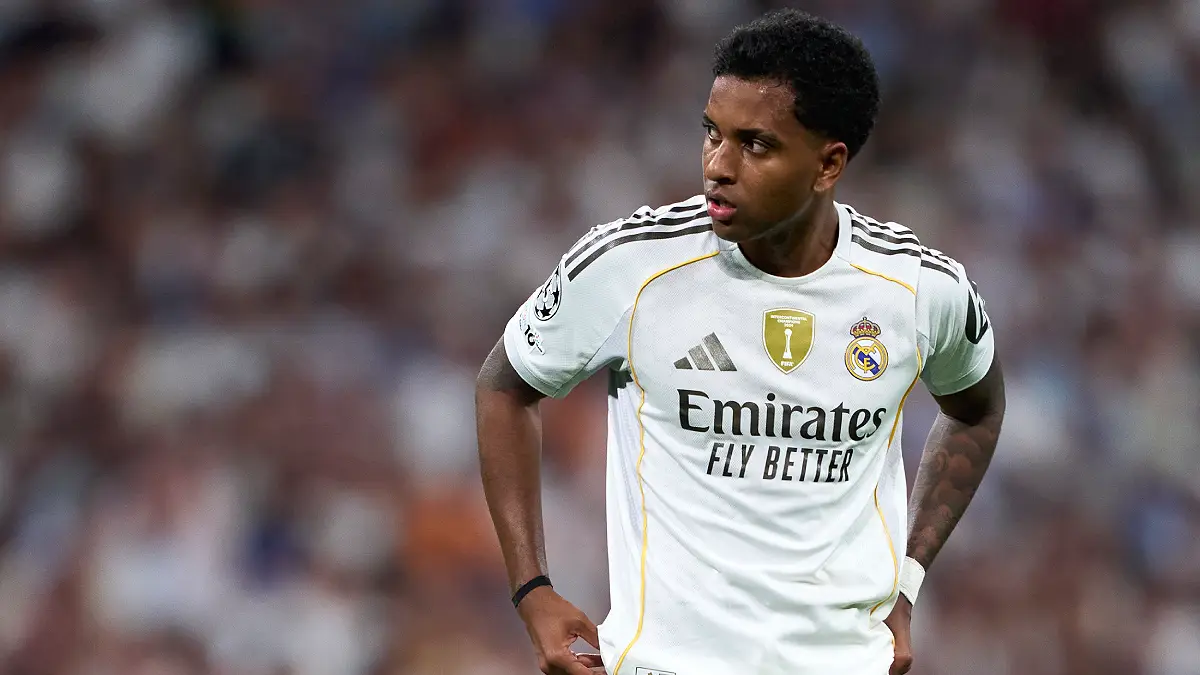 Rodrygo face à Marseille en Ligue des champions le 16 septembre 2025 (Photo by Mateo Villalba Sanchez/Getty Images).