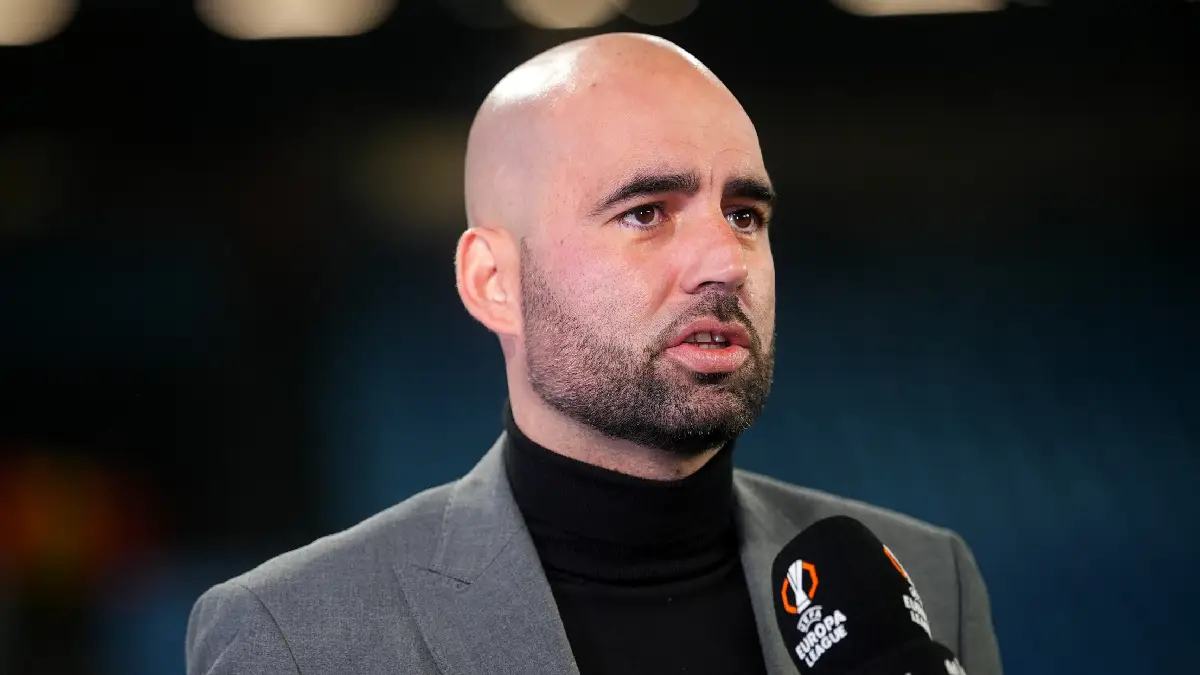 VIGO, SPAIN - FEBRUARY 26: Claudio Giraldez, Head Coach of Celta Vigo, speaks to the media prior to the UEFA Europa League 2025/26 Knockout Play-off Second Leg match between Real Club Celta and PAOK FC at Estadio Balaidos on February 26, 2026 in Vigo, Spain. (Photo by Jose Manuel Alvarez Rey/Getty Images)