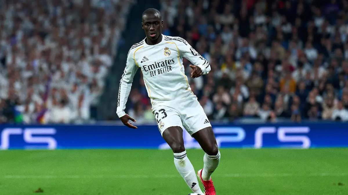MADRID, SPAIN - MARCH 11: Ferland Mendy of Real Madrid in action during the UEFA Champions League 2025/26 Round of 16 First Leg match between Real Madrid CF and Manchester City FC at Estadio Santiago Bernabeu on March 11, 2026 in Madrid, Spain. (Photo by Angel Martinez/Getty Images)