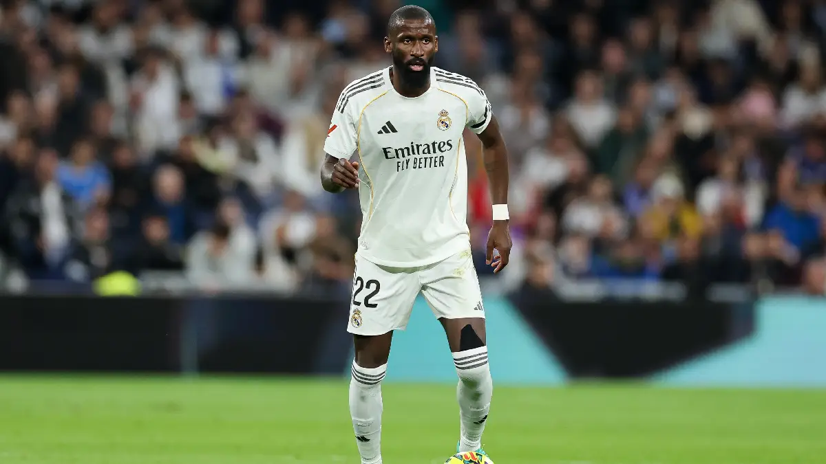 MADRID, SPAIN - MARCH 02: Antonio Ruediger of Real Madridin action during the LaLiga EA Sports match between Real Madrid CF and Getafe CF at Estadio Santiago Bernabeu on March 02, 2026 in Madrid, Spain. (Photo by Florencia Tan Jun/Getty Images)