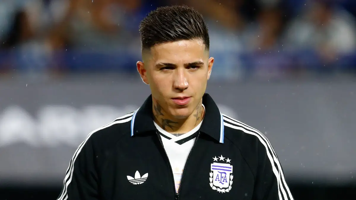 BUENOS AIRES, ARGENTINA - MARCH 27: Enzo Fernandez of Argentina lines up prior to the international friendly match between Argentina and Mauritania at Estadio Alberto J. Armando on March 27, 2026 in Buenos Aires, Argentina. (Photo by Marcos Brindicci/Getty Images)