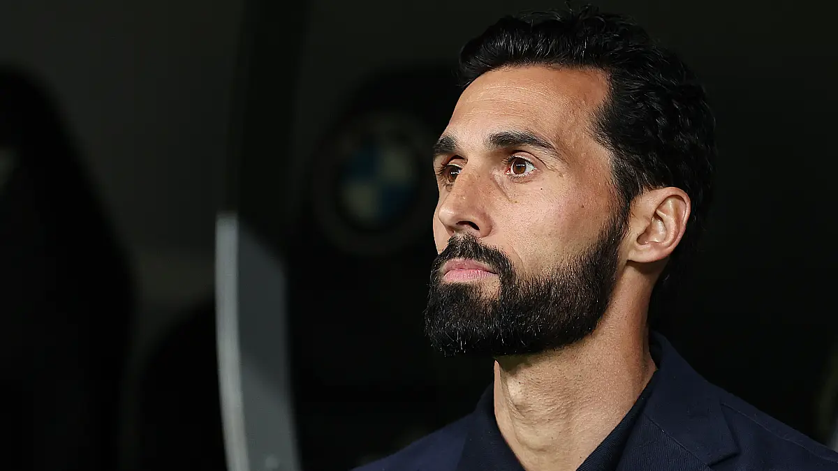 MADRID, SPAIN - MARCH 14: Alvaro Arbeloa, Head Coach of Real Madrid, looks on prior to the LaLiga EA Sports match between Real Madrid CF and Elche CF at Estadio Santiago Bernabeu on March 14, 2026 in Madrid, Spain. (Photo by Florencia Tan Jun/Getty Images)