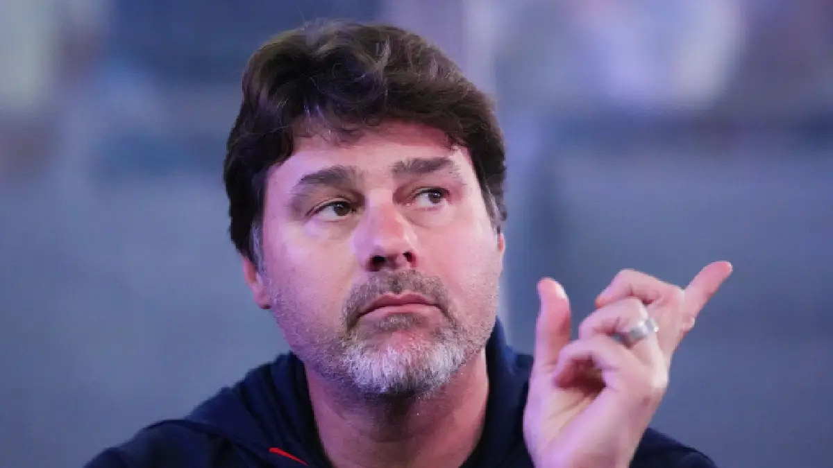 TAMPA, FLORIDA - NOVEMBER 18: Head coach Mauricio Pochettino of the United States looks on from the dug out prior to the international friendly match against Uruguay at Raymond James Stadium on November 18, 2025 in Tampa, Florida. (Photo by Rich Storry/Getty Images)