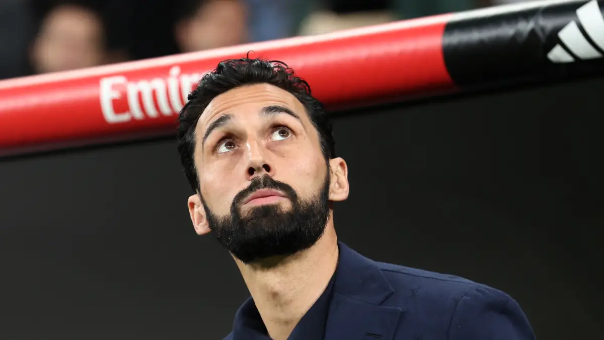 MADRID, SPAIN - MARCH 14: Alvaro Arbeloa, Head Coach of Real Madrid, looks on prior to the LaLiga EA Sports match between Real Madrid CF and Elche CF at Estadio Santiago Bernabeu on March 14, 2026 in Madrid, Spain. (Photo by Florencia Tan Jun/Getty Images)