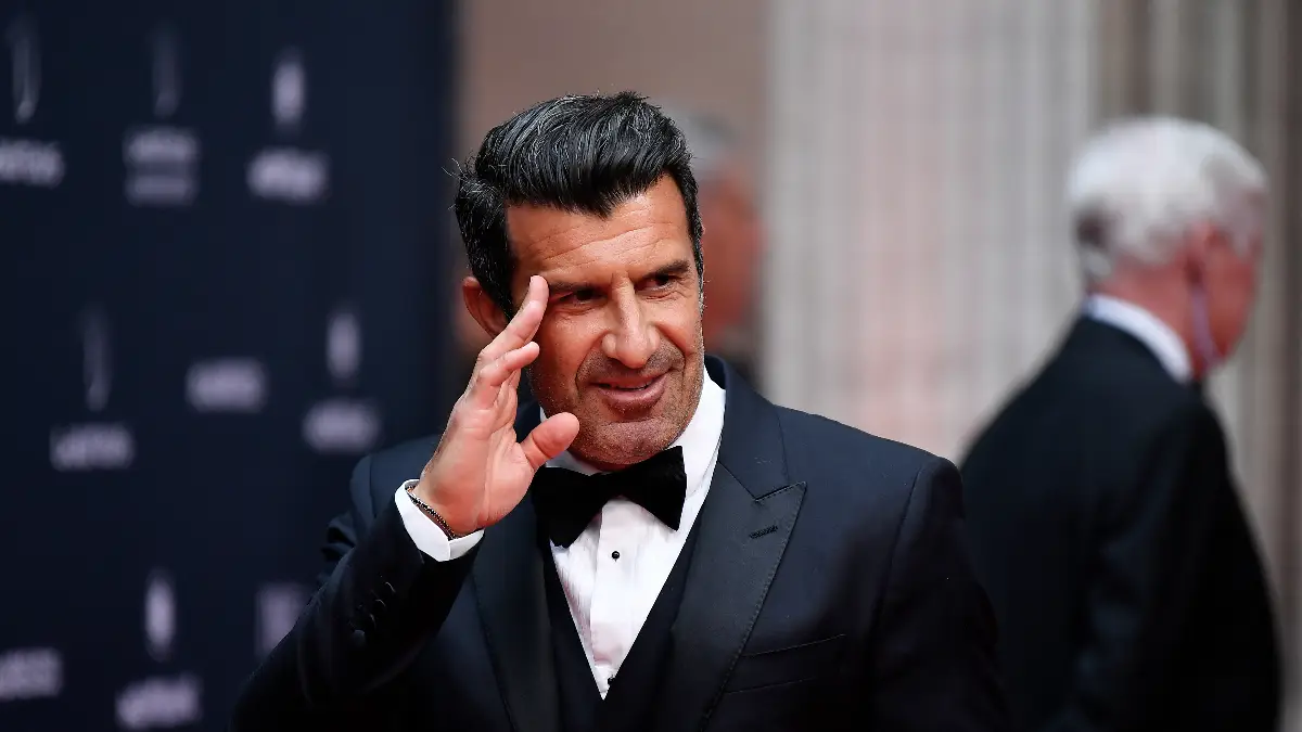 Luis Figo s’exprime avant le match retour contre le Bayern à l’Allianz Arena (Photo by Aurelien Meunier/Getty Images for Laureus)