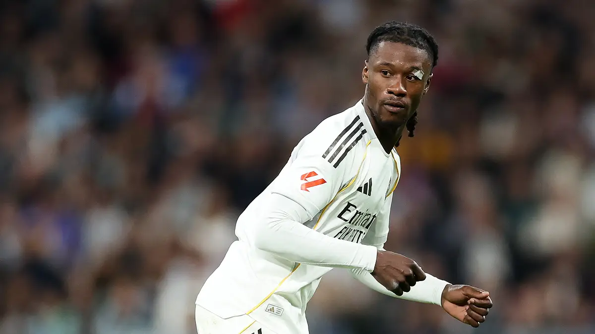 Eduardo Camavinga face à Elche le 14 mars (Photo by Florencia Tan Jun/Getty Images).