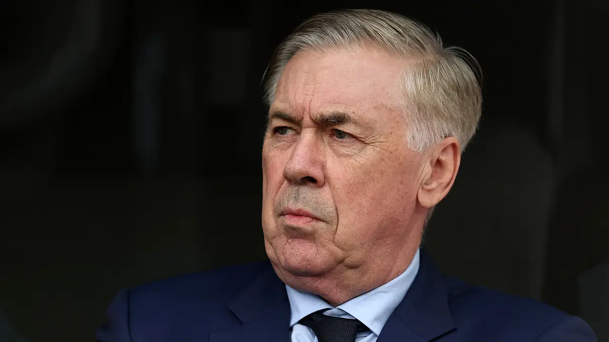 FOXBOROUGH, MASSACHUSETTS - MARCH 26: Carlo Ancelotti, Head Coach of Brazil, reacts prior to the international friendly match between Brazil and France at Gillette Stadium on March 26, 2026 in Foxborough, Massachusetts. (Photo by Maddie Meyer/Getty Images)