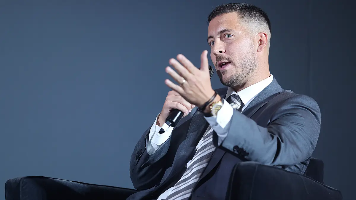Eden Hazard explique en interview à Canal+ qu’il ne voulait pas porter le numéro 7 du Real Madrid (Photo by Harry Murphy/Getty Images for Premier League)