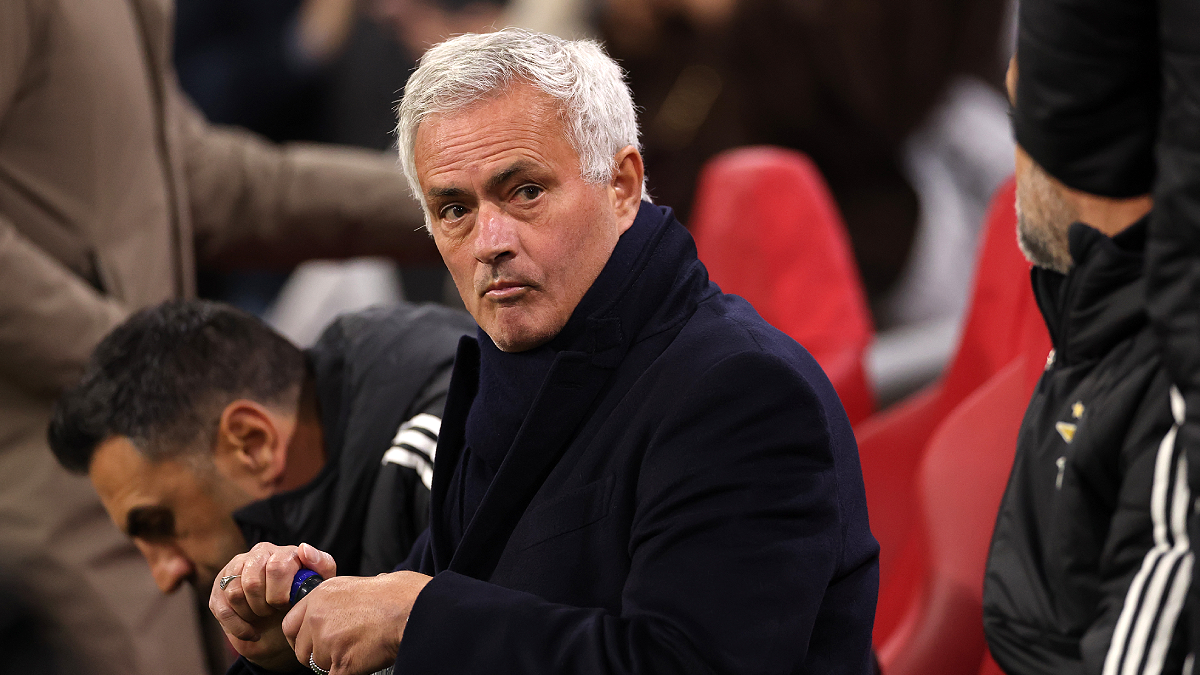 AMSTERDAM, NETHERLANDS - NOVEMBER 25: Jose Mourinho, Head Coach of Benfica, looks on prior to the UEFA Champions League 2025/26 League Phase MD5 match between AFC Ajax and SL Benfica at Johan Cruijff Arena on November 25, 2025 in Amsterdam, Netherlands. (Photo by Dean Mouhtaropoulos/Getty Images)