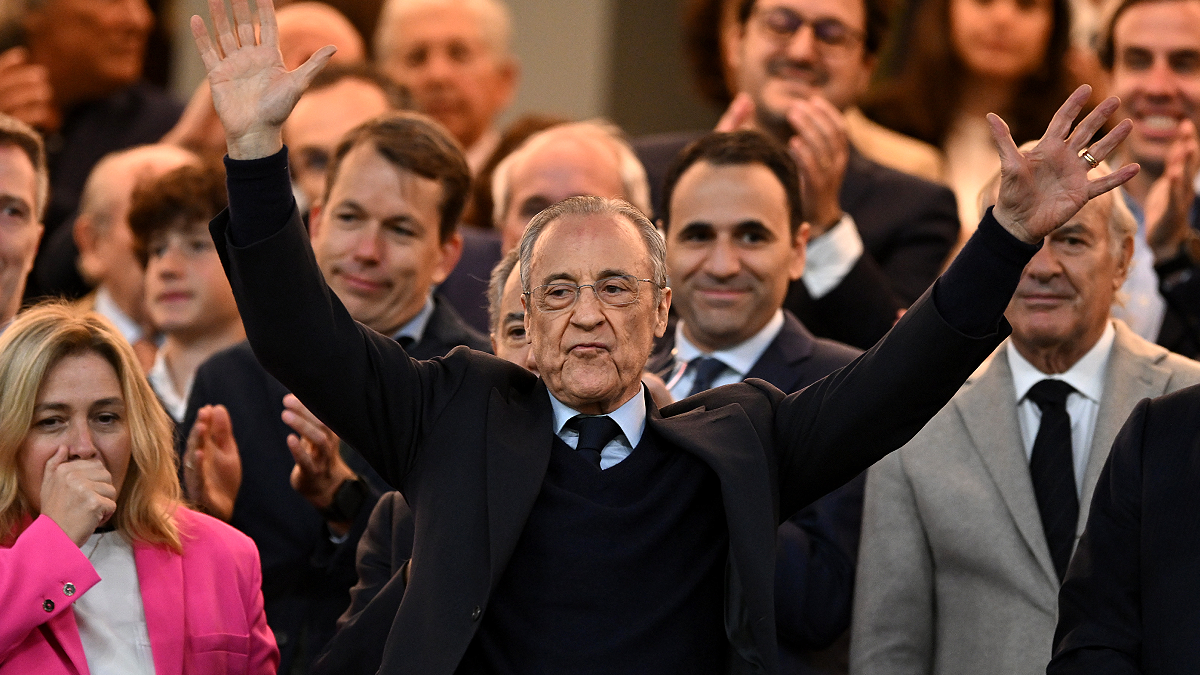 MADRID, SPAIN - MAY 14: Florentino Perez, President of Real Madrid, in attendance for the LaLiga EA Sports match between Real Madrid CF and Real Oviedo at Estadio Santiago Bernabeu on May 14, 2026 in Madrid, Spain. (Photo by Denis Doyle/Getty Images)