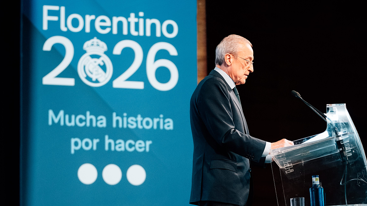 Florentino Pérez lors de son discours électoral (Crédits : Real Madrid)