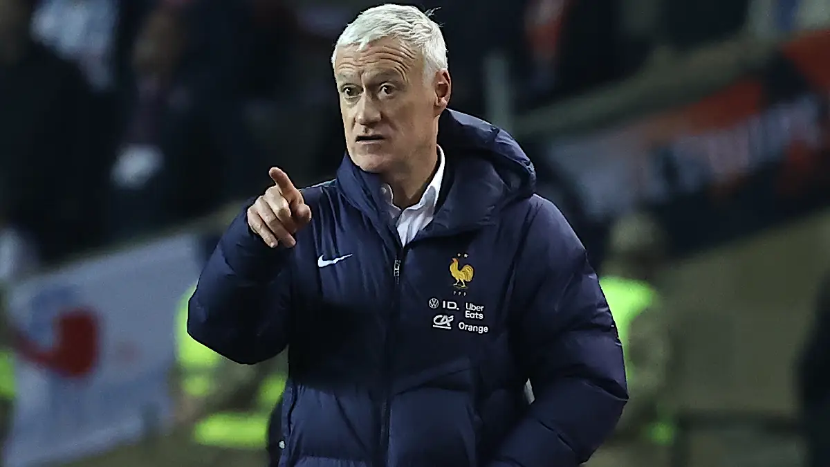 BAKU, AZERBAIJAN - NOVEMBER 16: Head Coach of France Didier Deschamps during the FIFA World Cup 2026 qualifier match between Azerbaijan and France at Tofig Bahramov Stadium on November 16, 2025 in Baku, Azerbaijan. (Photo by Aziz Karimov/Getty Images)