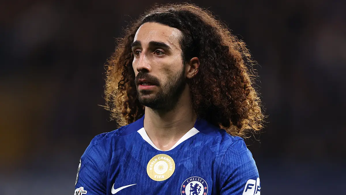 LONDON, ENGLAND - MARCH 17: Marc Cucurella of Chelsea reacts during the UEFA Champions League 2025/26 Round of 16 Second Leg match between Chelsea FC and Paris Saint-Germain FC at Stamford Bridge on March 17, 2026 in London, England. (Photo by Ryan Pierse/Getty Images)