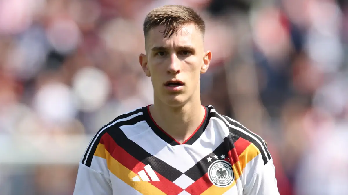 Nico Schlotterbeck of Germany looks on during the international friendly match between United States and Germany at Soldier Field on June 06, 2026 in Chicago, Illinois. (Photo by Alexander Hassenstein/Getty Images)