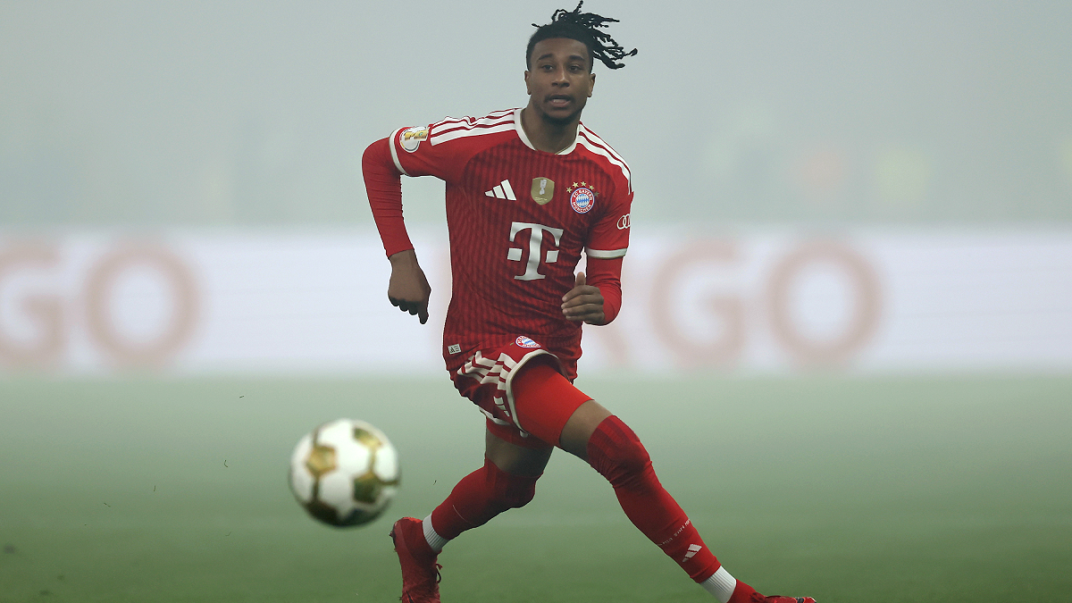 BERLIN, GERMANY - MAY 23: Michael Olise of FC Bayern Munich chases the ball during the DFB Cup Final 2026 match between FC Bayern München and VfB Stuttgart at Olympiastadion on May 23, 2026 in Berlin, Germany. (Photo by Dean Mouhtaropoulos/Getty Images)