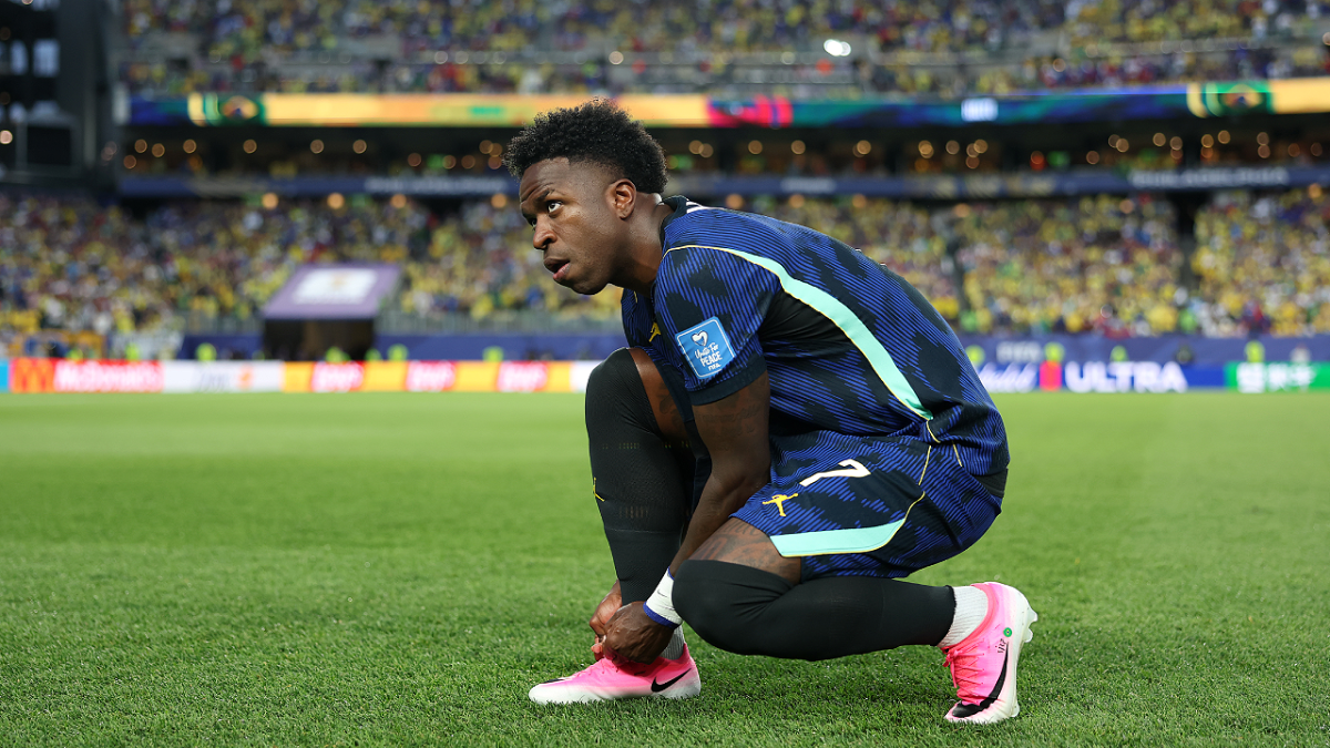 PHILADELPHIA, PENNSYLVANIA - JUNE 19: Vinicius Junior #7 of Brazil during the FIFA World Cup 2026 Group C match between Brazil and Haiti at Philadelphia Stadium on June 19, 2026 in Philadelphia, Pennsylvania. (Photo by Dan Mullan/Getty Images)