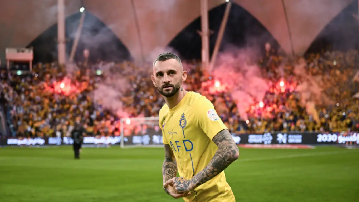 RIYADH, SAUDI ARABIA - DECEMBER 01: Marcelo Brozovic of Al-Nassr looks on before the Saudi Pro League match between Al-Hilal and Al-Nassr at King Fahd International Stadium on December 01, 2023 in Riyadh, Saudi Arabia. (Photo by Michael Regan/Getty Images)