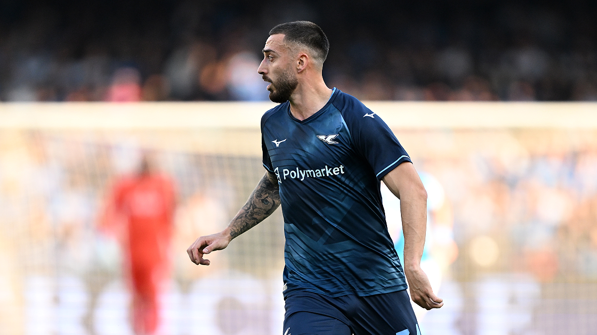 NAPLES, ITALY - APRIL 18: Mario Gila of SS Lazio during the Serie A match between SSC Napoli and SS Lazio at Stadio Diego Armando Maradona on April 18, 2026 in Naples, Italy. (Photo by Francesco Pecoraro/Getty Images)