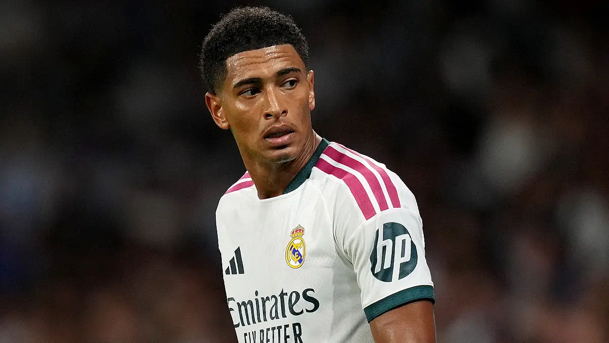 BARCELONA, SPAIN - AUGUST 22: Jude Bellingham of Real Madrid during the LaLiga EA Sports 2026/27 match between RCD Espanyol de Barcelona and Real Madrid at RCDE Stadium on August 22, 2026 in Barcelona, Spain. (Photo by Alex Caparros/Getty Images)