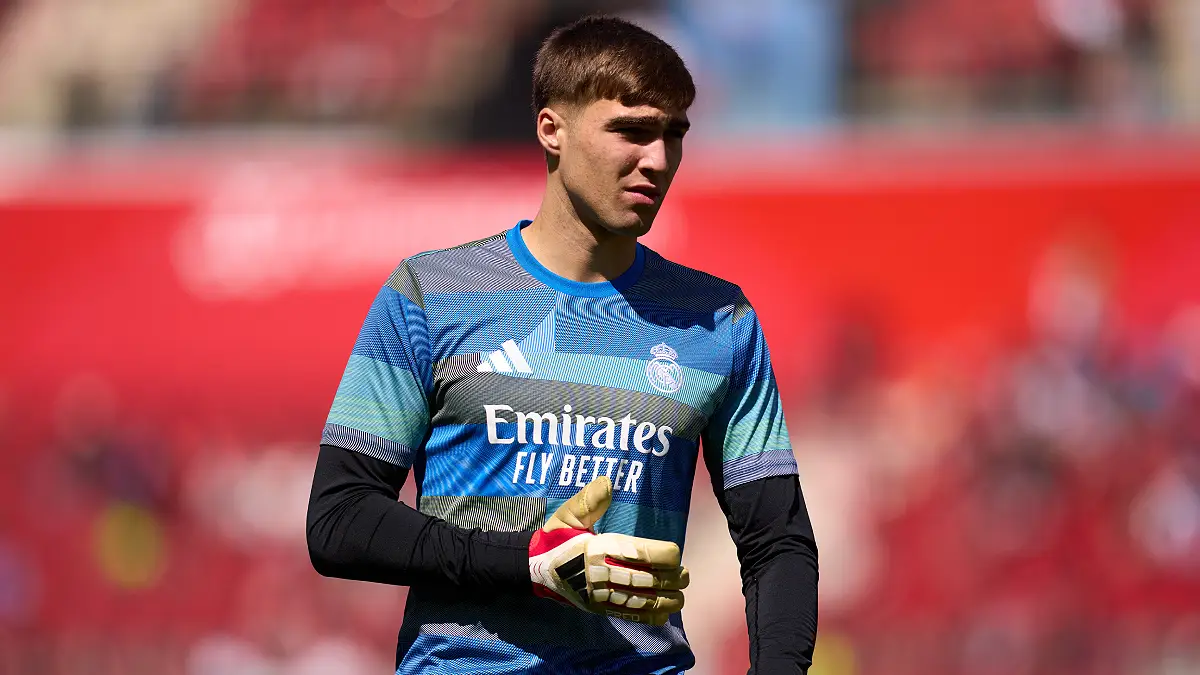 MALLORCA, SPAIN - APRIL 04: Fran Gonzalez of Real Madrid CF looks on during warmup prior to the LaLiga EA Sports match between RCD Mallorca and Real Madrid CF at Estadio Daredevil Son Moix on April 04, 2026 in Mallorca, Spain. (Photo by Alex Caparros/Getty Images)