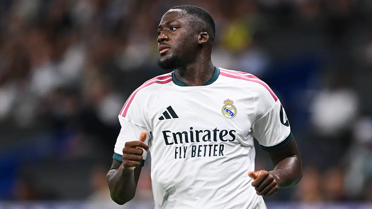 BARCELONA, SPAIN - AUGUST 22: Ibrahima Konate of Real Madrid looks on during the LaLiga EA Sports 2026/27 match between RCD Espanyol de Barcelona and Real Madrid at RCDE Stadium on August 22, 2026 in Barcelona, Spain. (Photo by David Ramos/Getty Images)