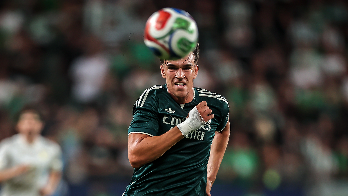 BUDAPEST, HUNGARY - AUGUST 8: Carlos Espi of Real Madrid during the match between Ferencvarosi TC and Real Madrid at Groupama Arena on August 8, 2026 in Budapest, Hungary. (Photo by David Balogh/Getty Images)