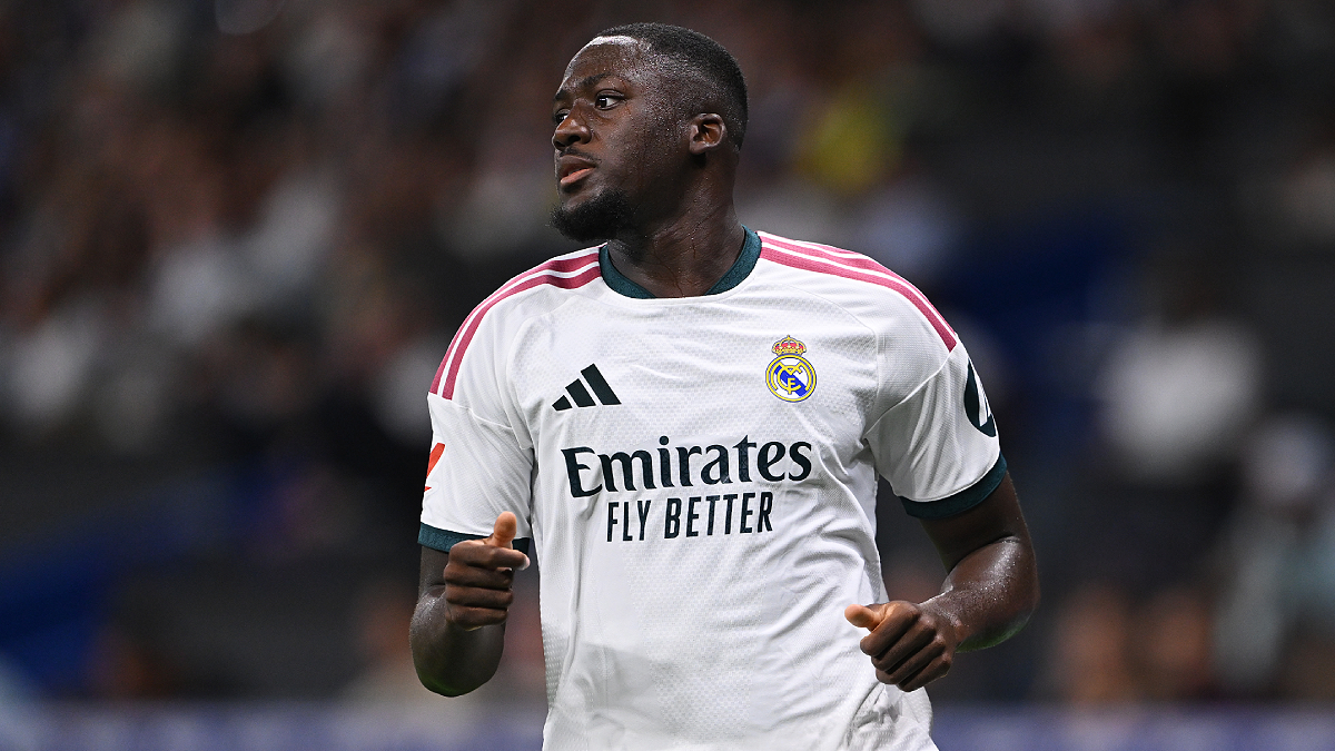 BARCELONA, SPAIN - AUGUST 22: Ibrahima Konate of Real Madrid during the LaLiga EA Sports 2026/27 match between RCD Espanyol de Barcelona and Real Madrid at RCDE Stadium on August 22, 2026 in Barcelona, Spain. (Photo by David Ramos/Getty Images)