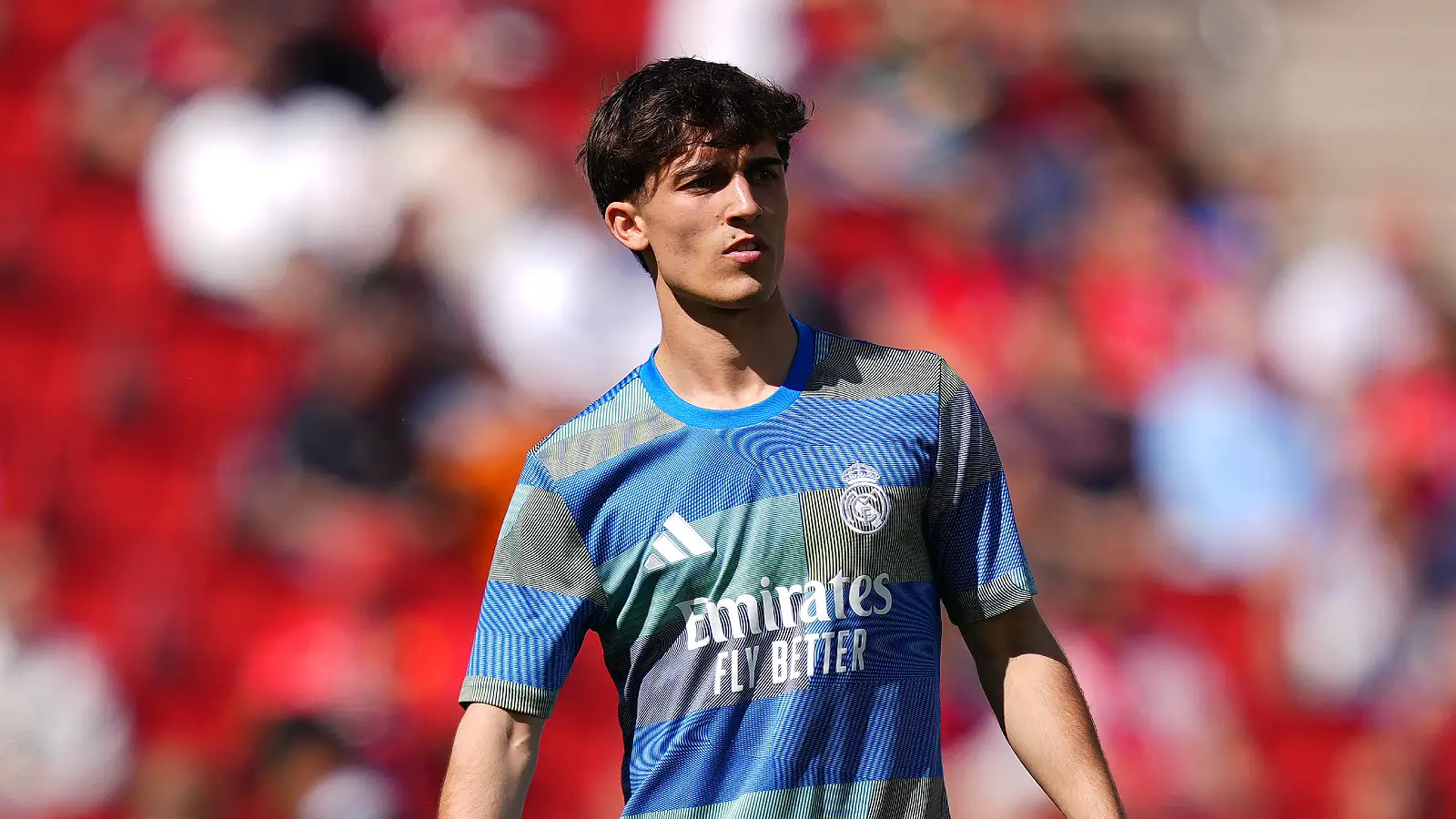 MALLORCA, SPAIN - APRIL 04: Manuel Angel of Real Madrid looks on during the warm up prior to the LaLiga EA Sports match between RCD Mallorca and Real Madrid CF at Estadio Daredevil Son Moix on April 04, 2026 in Mallorca, Spain. (Photo by Alex Caparros/Getty Images)
