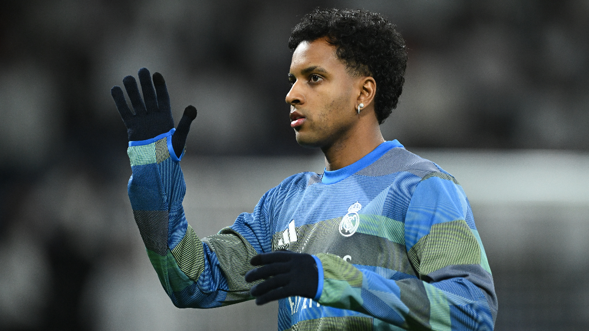 MADRID, SPAIN - DECEMBER 20: Rodrygo of Real Madrid looks on prior to the LaLiga EA Sports match between Real Madrid CF and Sevilla FC at Estadio Santiago Bernabeu on December 20, 2025 in Madrid, Spain. (Photo by Denis Doyle/Getty Images)