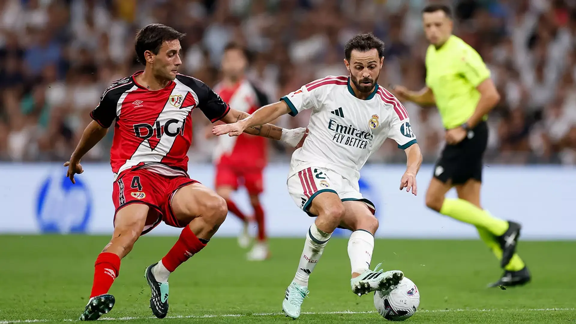 Bernardo Silva lors de la rencontre Real Madrid - Rayo Vallecano. (realmadrid.com)