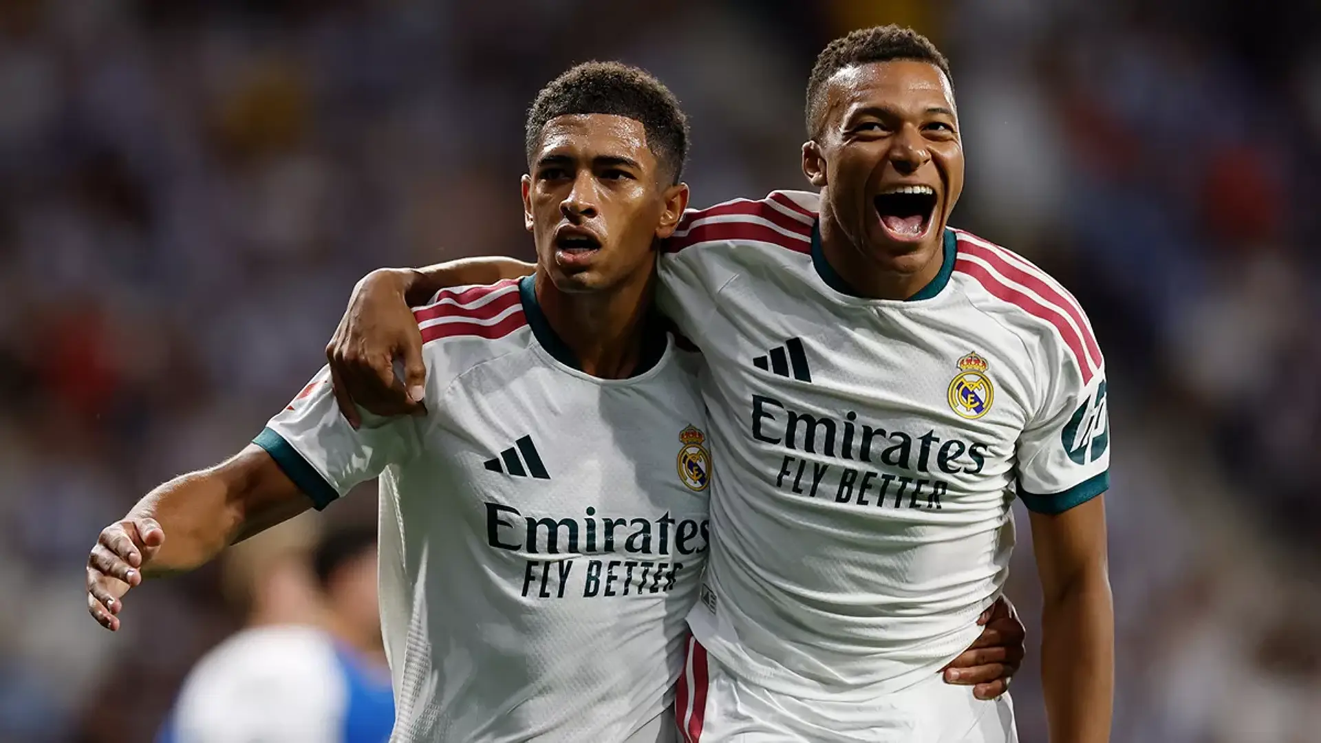 Jude Bellingham et Kylian Mbappé lors de la rencontre RCD Espanyol - Real Madrid. (realmadrid.com)