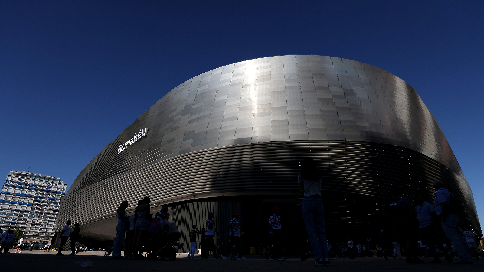 MADRID, SPAIN - SEPTEMBER 12: General view outside the stadium before the LaLiga EA Sports 2026/27 match between Real Madrid and Rayo Vallecano de Madrid at Estadio Santiago Bernabeu on September 12, 2026 in Madrid, Spain. (Photo by Florencia Tan Jun/Getty Images)