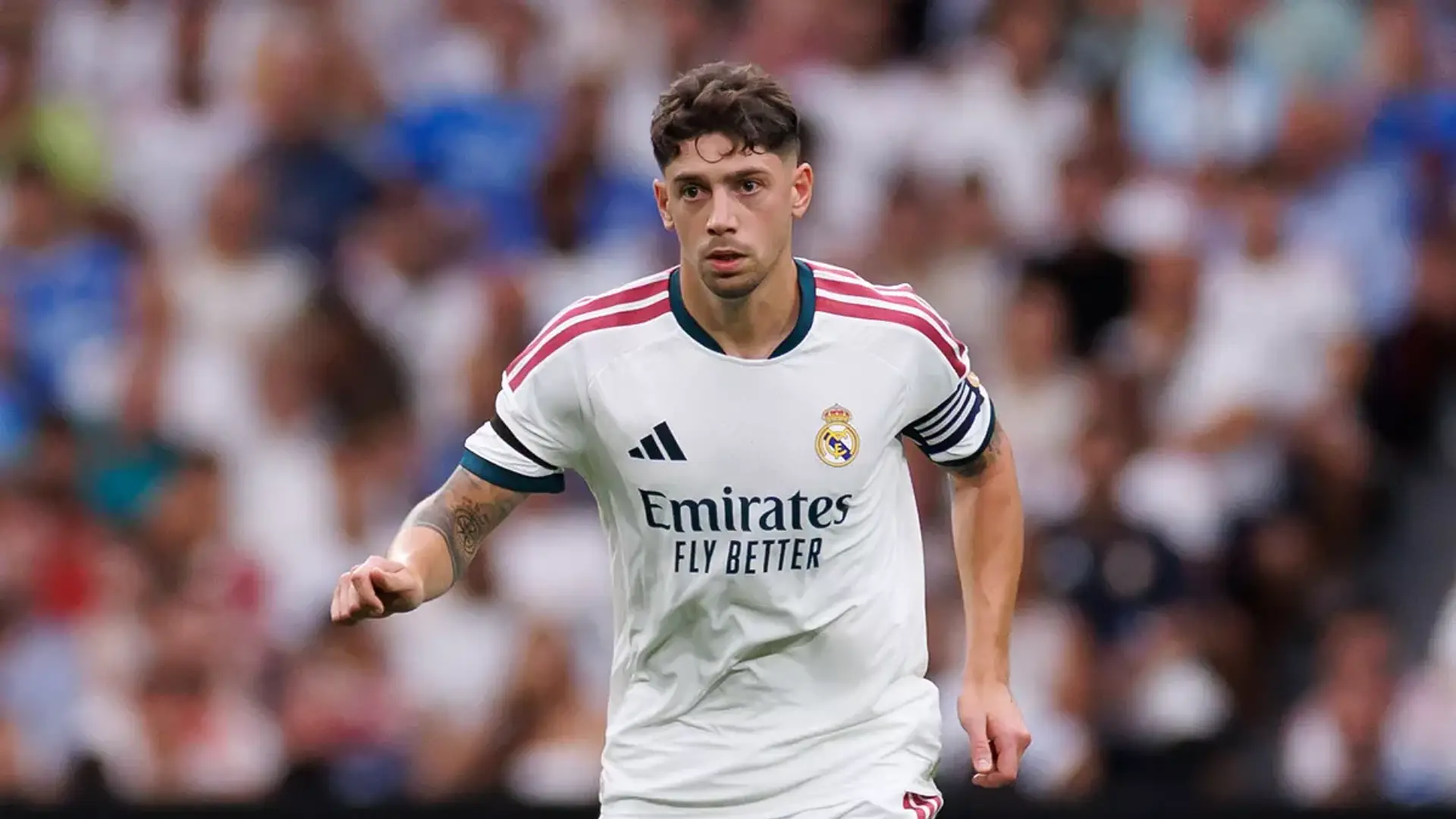 Federico Valverde lors de la rencontre Real Madrid - Malaga. (realmadrid.com)