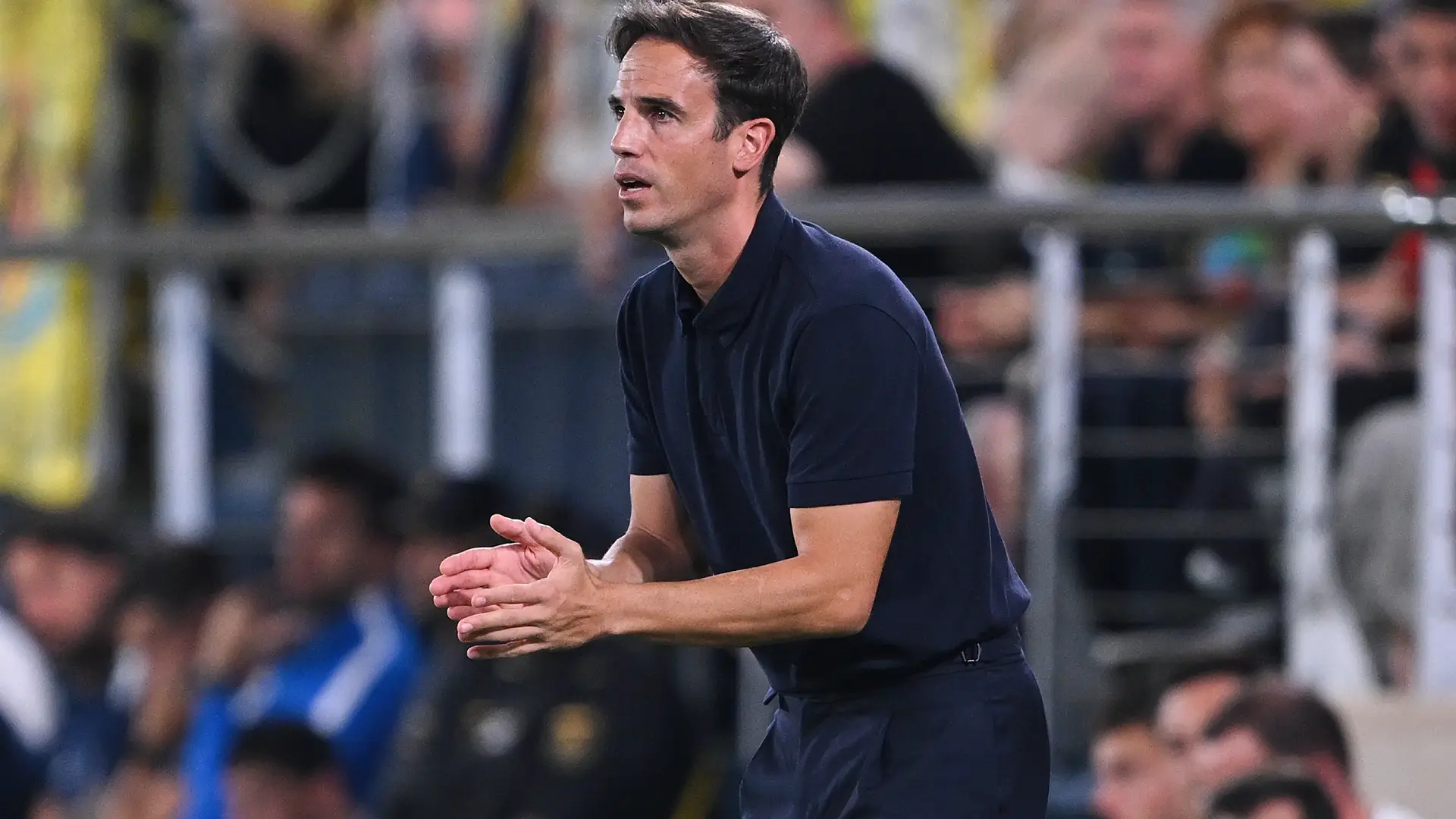 VILLARREAL, SPAIN - SEPTEMBER 05: Head coach Inigo Perez of Villarreal CF reacts during the LaLiga EA Sports 2026/27 match between Villarreal CF and RC Deportivo de A Coruna at Estadio de la Ceramica on September 05, 2026 in Villarreal, Spain. (Photo by David Ramos/Getty Images)