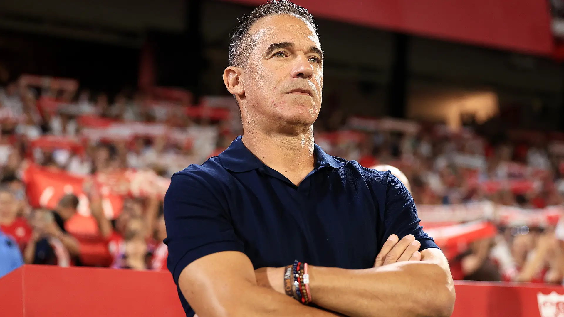 SEVILLE, SPAIN - SEPTEMBER 11: Luis Garcia, Manager of Sevilla FC, looks on before the LaLiga EA Sports 2026/27 match between Sevilla FC and Valencia CF at Estadio Ramon Sanchez Pizjuan on September 11, 2026 in Seville, Spain. (Photo by Fran Santiago/Getty Images)